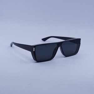Saint Laurent SL 757 001 Sunglasses Black Square Frame, Dark Grey Lenses